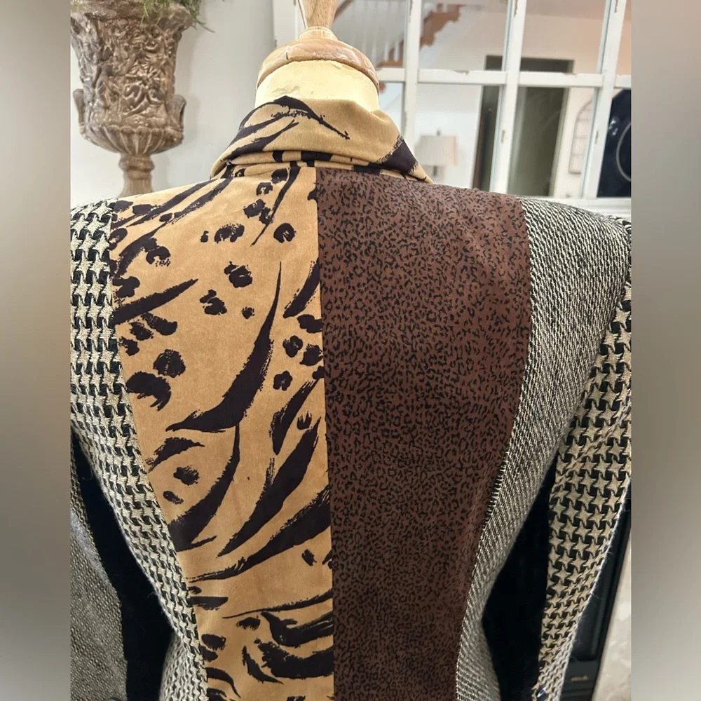 Stanley Blacker Vintage Patchwork  Blazer - Black, Brown, Tan - Picture 9 of 12